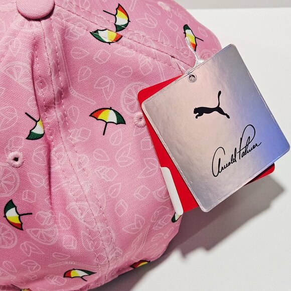PUMA Arnold Palmer Pink Umbrella Snapback Hat NWT OSFA - Picture 2 of 9